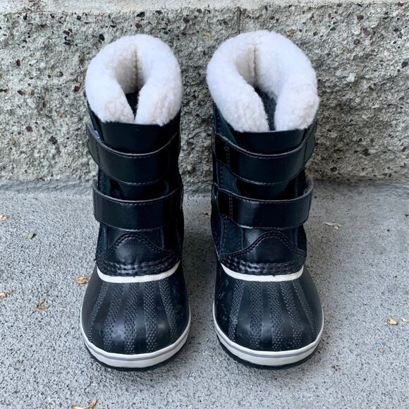 SOREL 1964 Pac Snow Boots Kids 10 27 Faux Fur Black Waterproof Winter Boot Suede - Picture 3 of 14